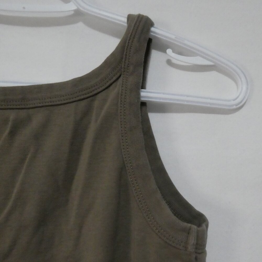 LADY HATHAWAY DESIGN STUDIO | large | Olive Green Embellished  Cotton Tank Top - Picture 10 of 12